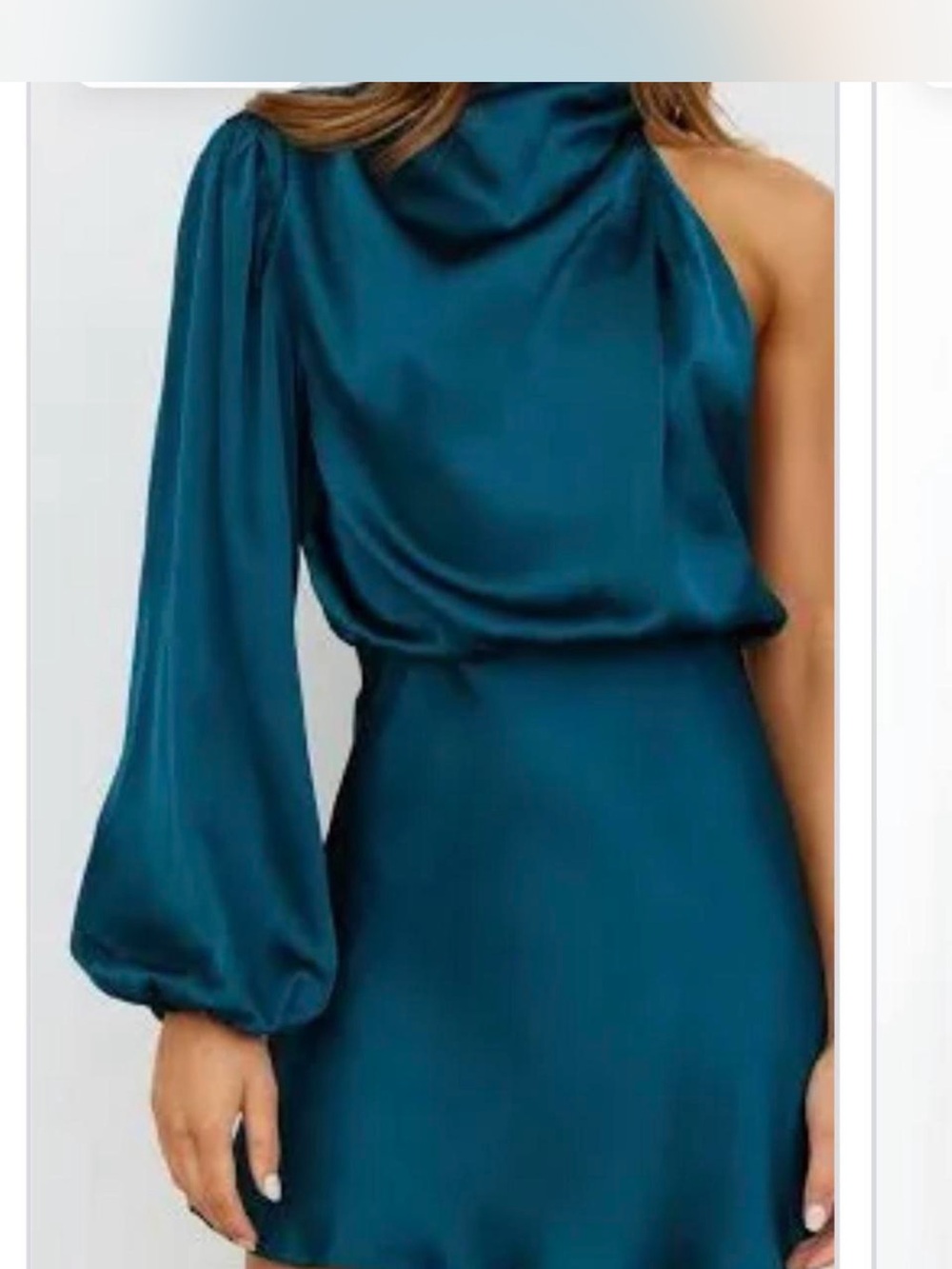 Hello Molly Satin Slip Dress in Sky Blue - Picture 5 of 8
